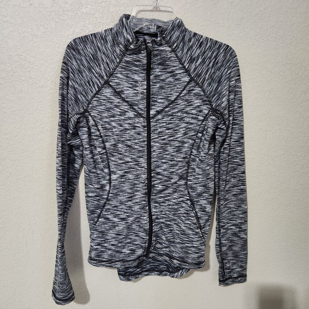 Reebok Jacket Womens Size S Black White Full-Zip Athletic Thumbholes